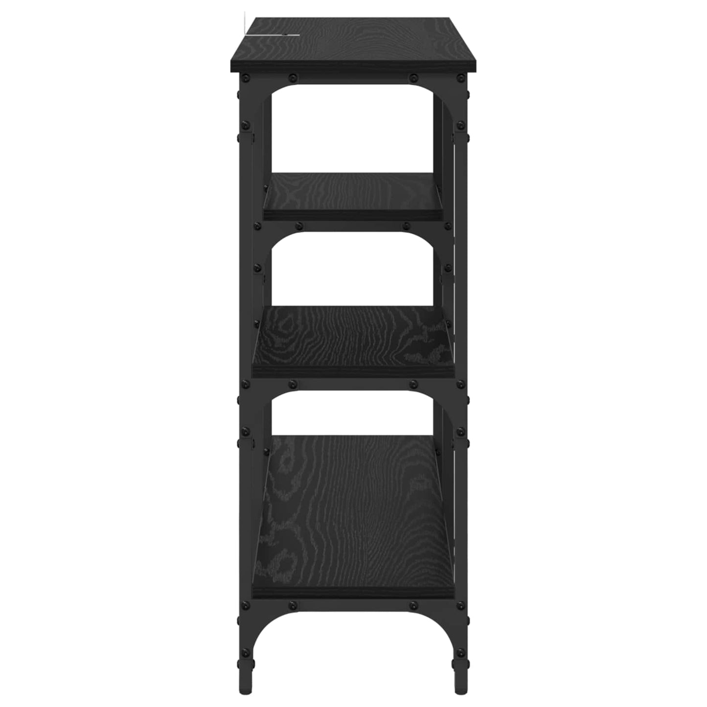 Konsolbord med hylde Sort eg 80 x 29 x 75 cm Konstrueret træ