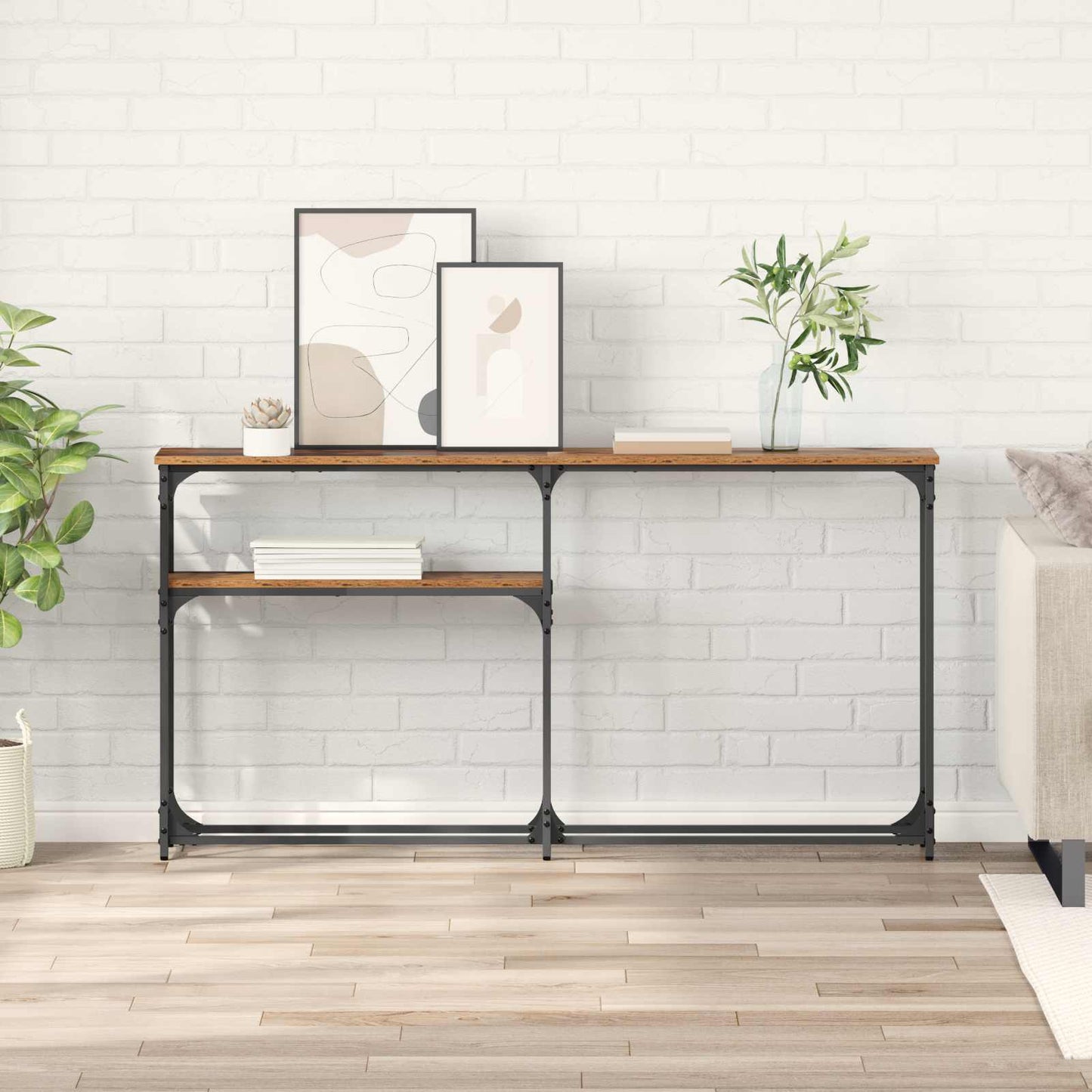 Konsolbord Gammelt træ 145x22.5x75cm Konstrueret træ