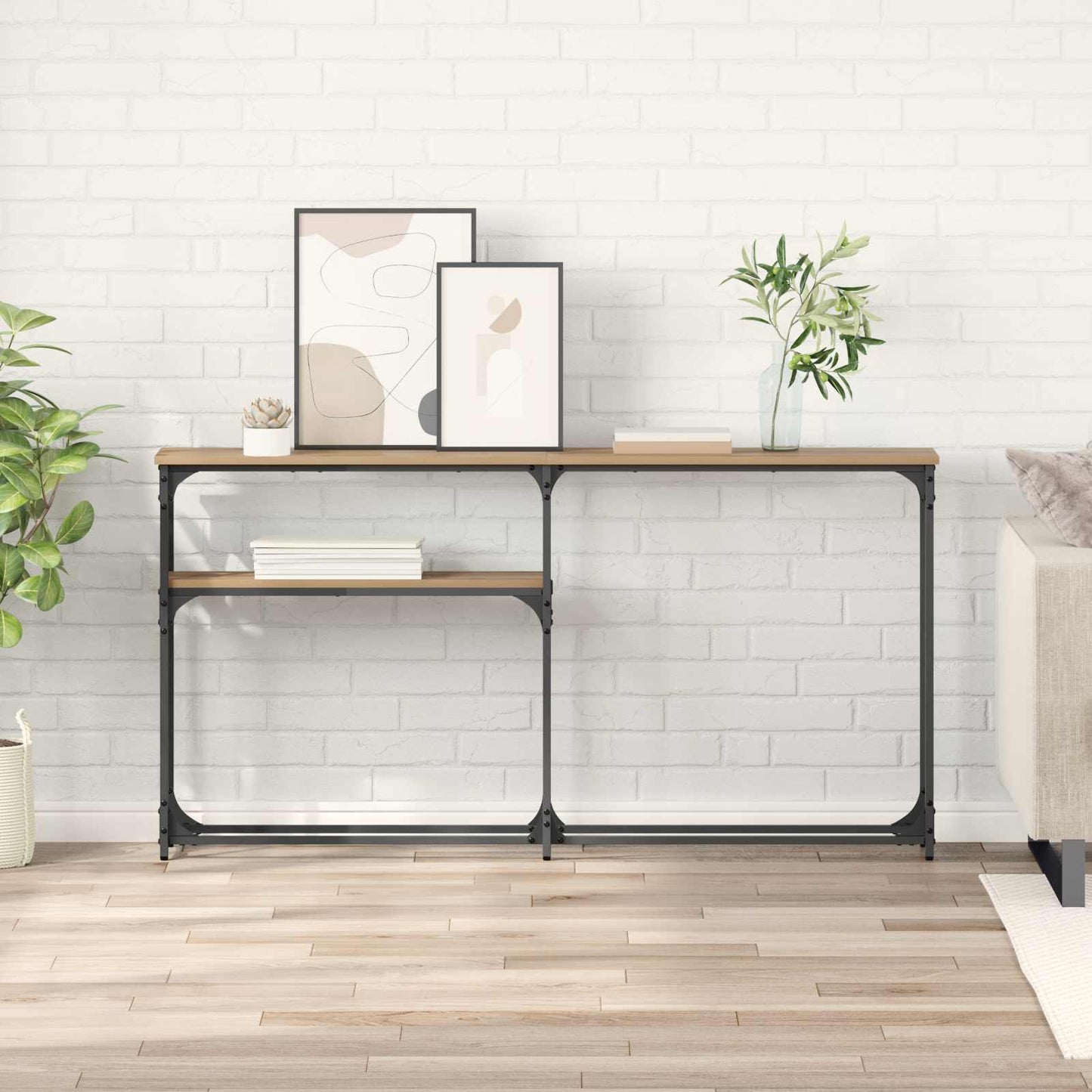 Konsolbord Artisan Egetræ 145 x 22,5 x 75 cm Konstrueret træ