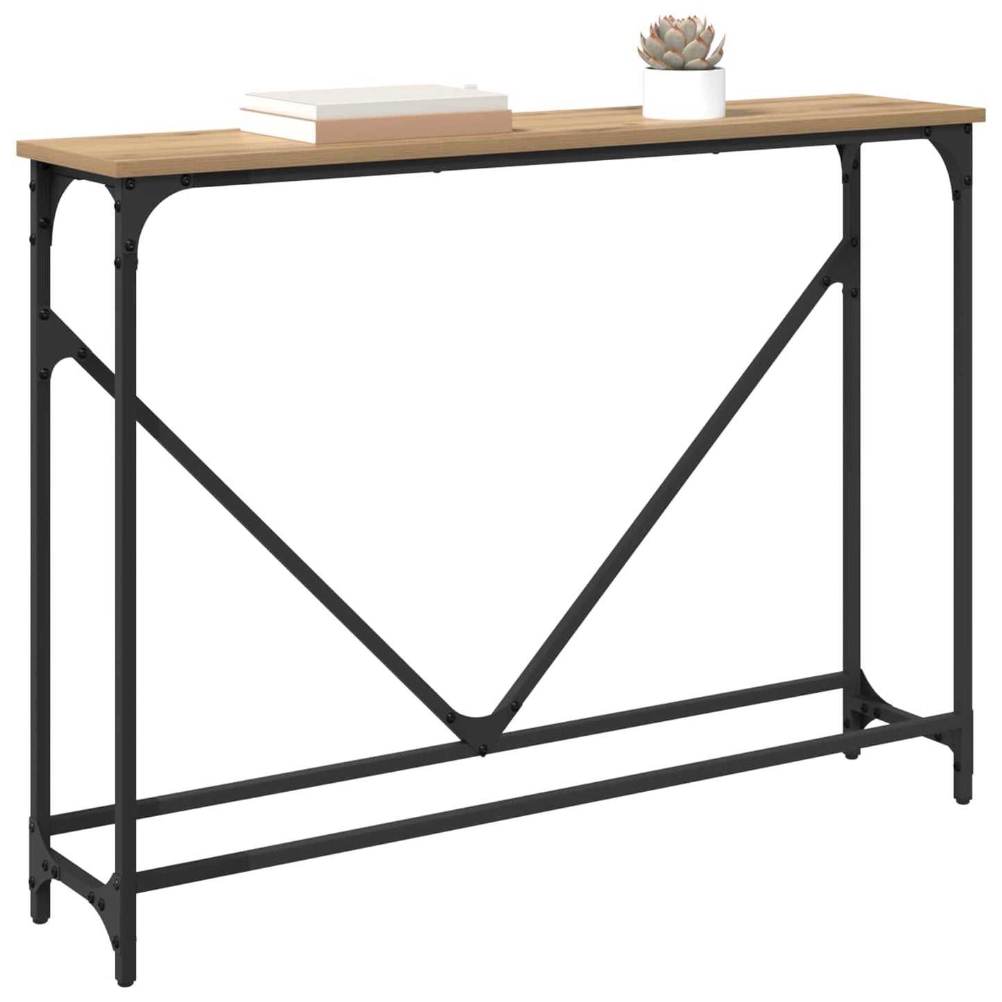 Konsolbord Artisan Egetræ 102 x 23 x 75 cm Konstrueret træ