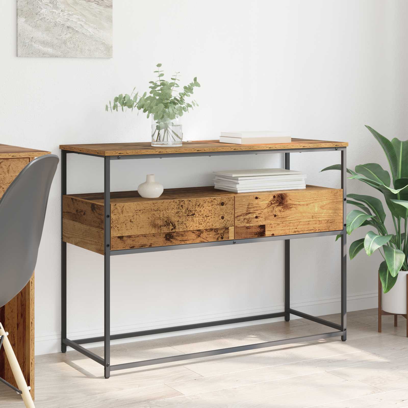 Konsolbord Gammelt træ 100 x 40 x 75 cm Konstrueret træ billede
