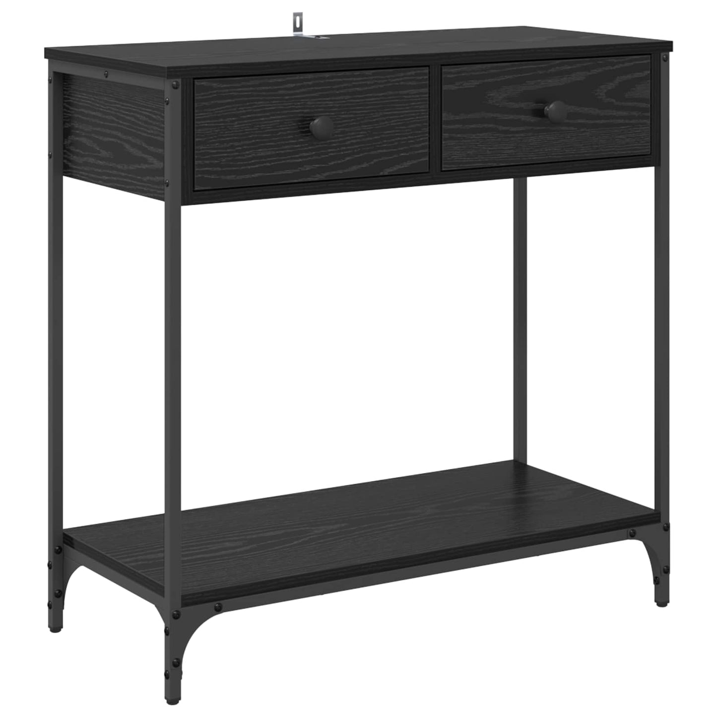 Konsolbord med skuffe Sort eg 75 x 34,5 x 75 cm Konstrueret træ