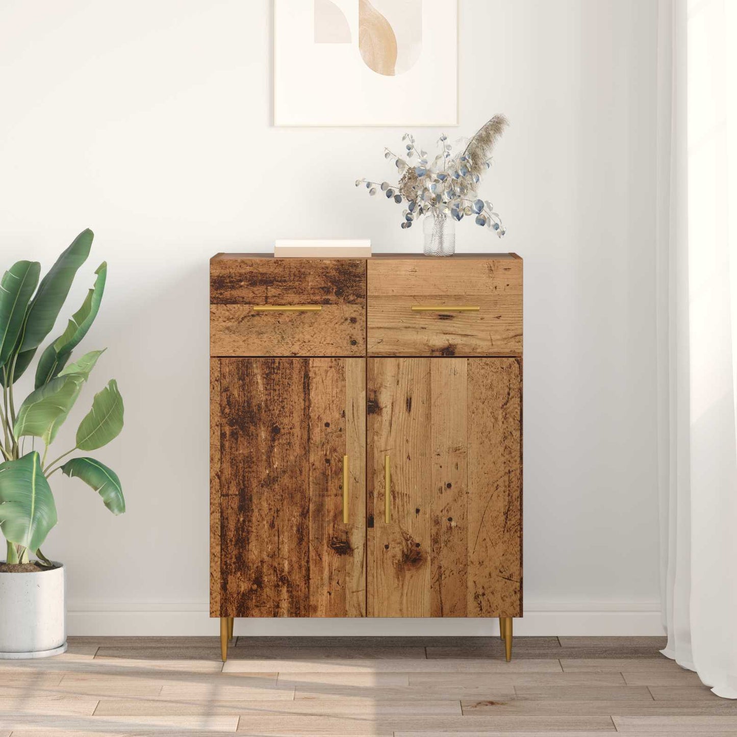 Sideboard Gammelt træ 69,5 x 34 x 90 cm Konstrueret træ