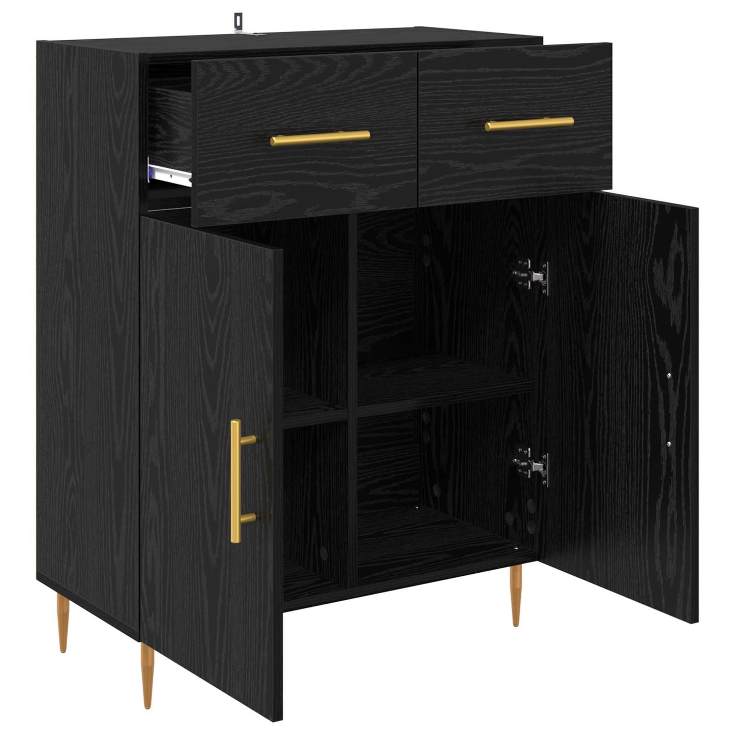 Sideboard Sort eg 69,5 x 34 x 90 cm Konstrueret træ