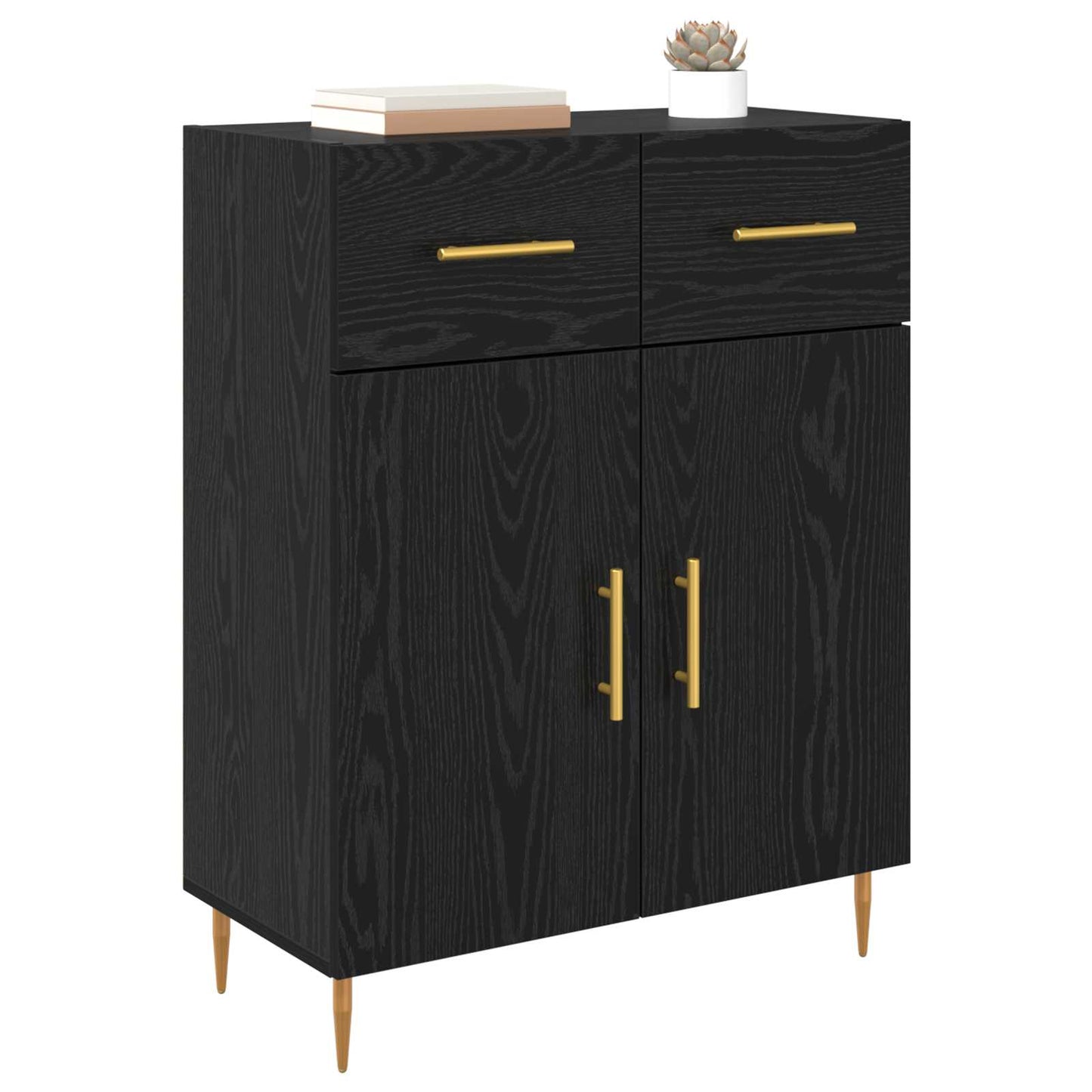 Sideboard Sort eg 69,5 x 34 x 90 cm Konstrueret træ