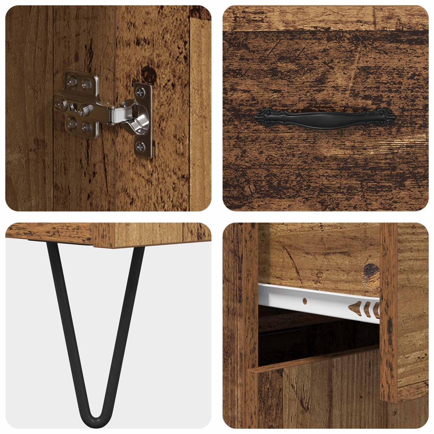 Sideboard Gammelt træ 69,5 x 34 x 90 cm Konstrueret træ