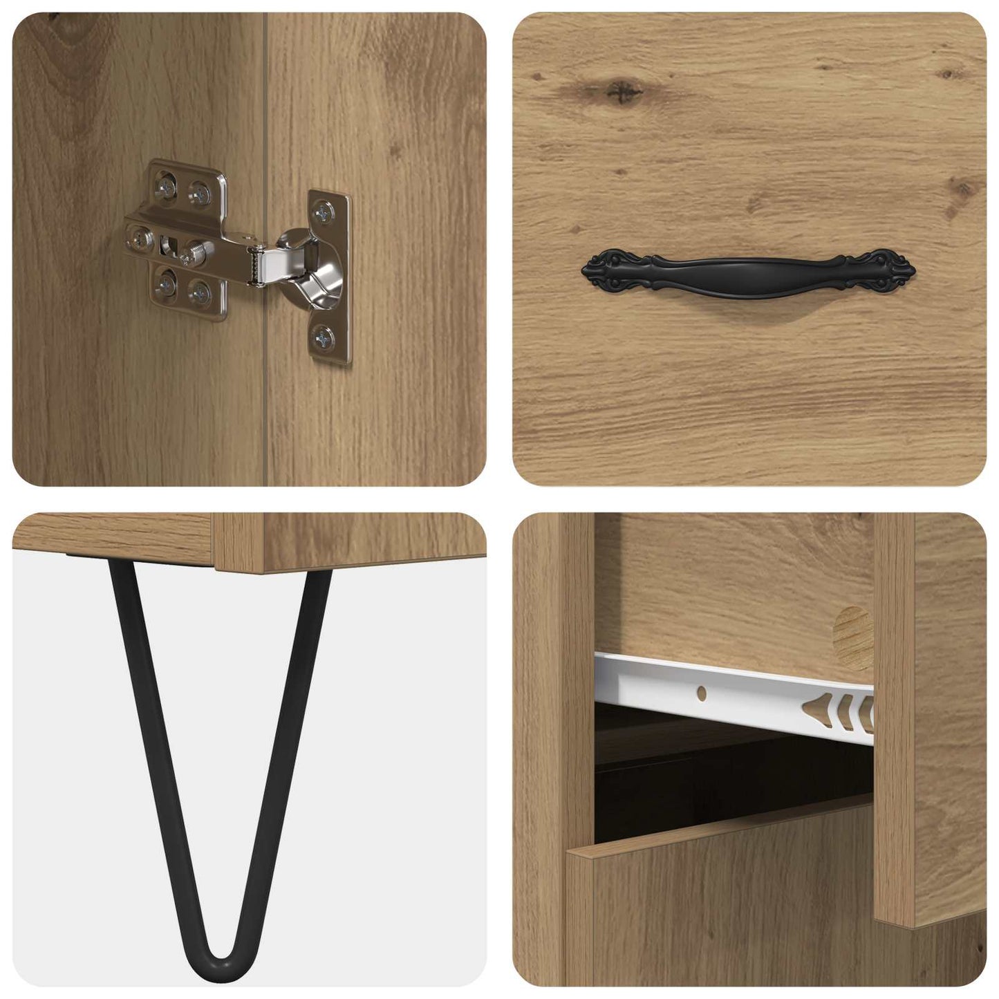 Sideboard Artisan Egetræ 69,5 x 34 x 90 cm Konstrueret træ