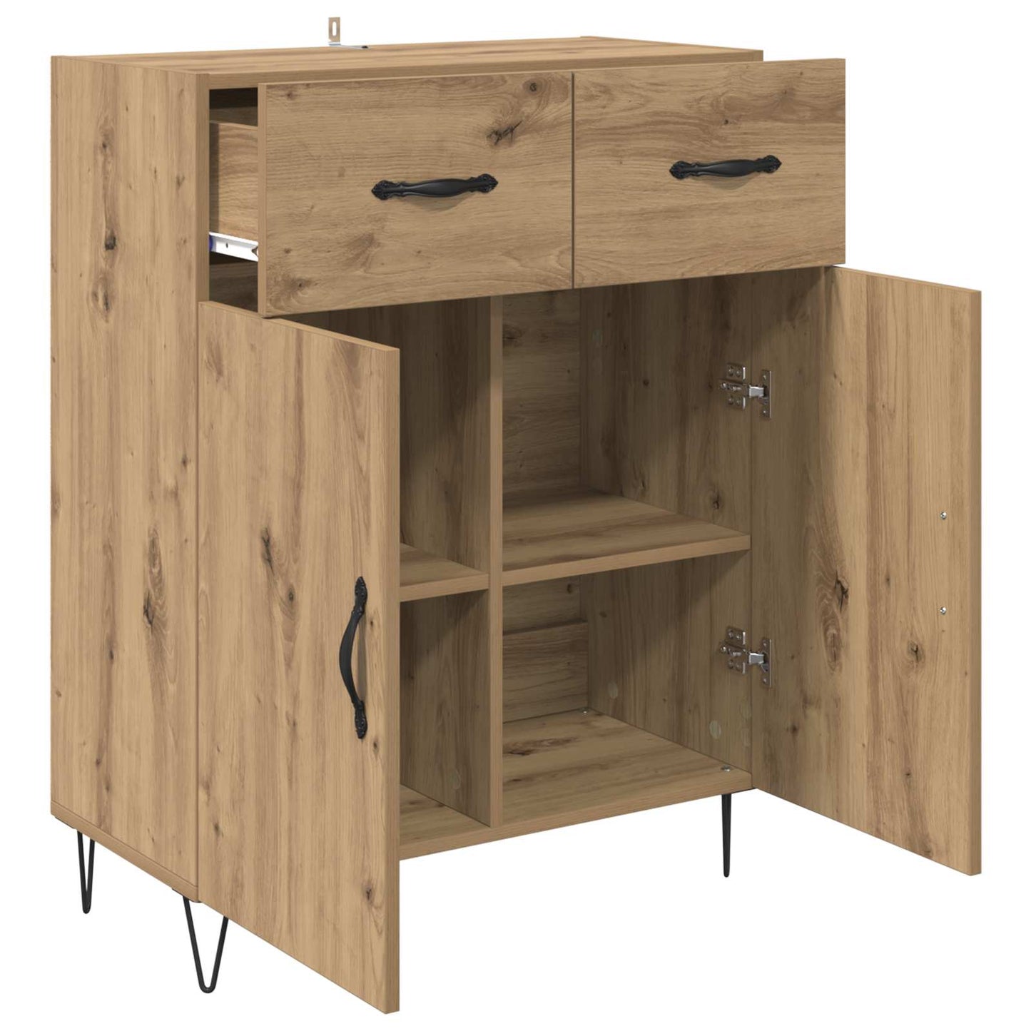 Sideboard Artisan Egetræ 69,5 x 34 x 90 cm Konstrueret træ
