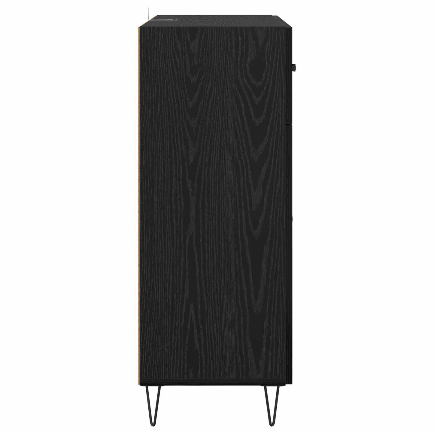 Sideboard med skuffe Sort eg 69,5 x 34 x 90 cm Konstrueret træ