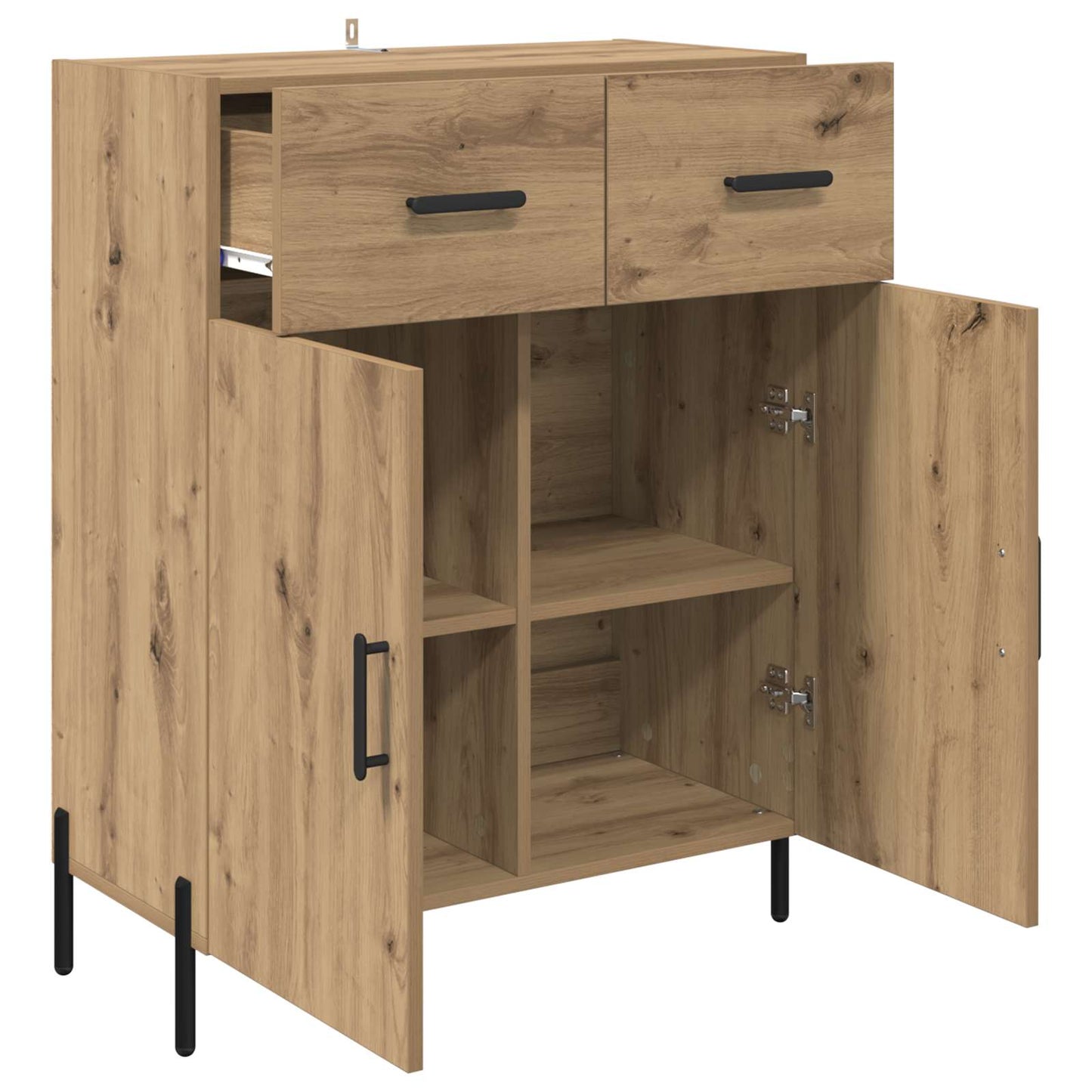 Sideboard Artisan Egetræ 69,5 x 34 x 90 cm Konstrueret træ