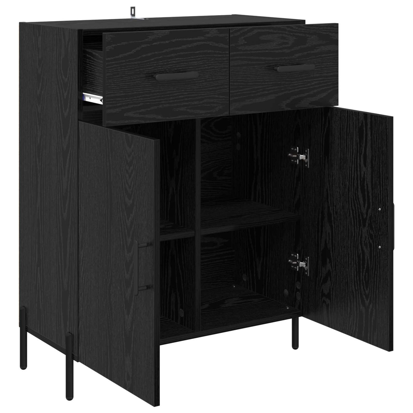 Sideboard Sort eg 69,5 x 34 x 90 cm Konstrueret træ