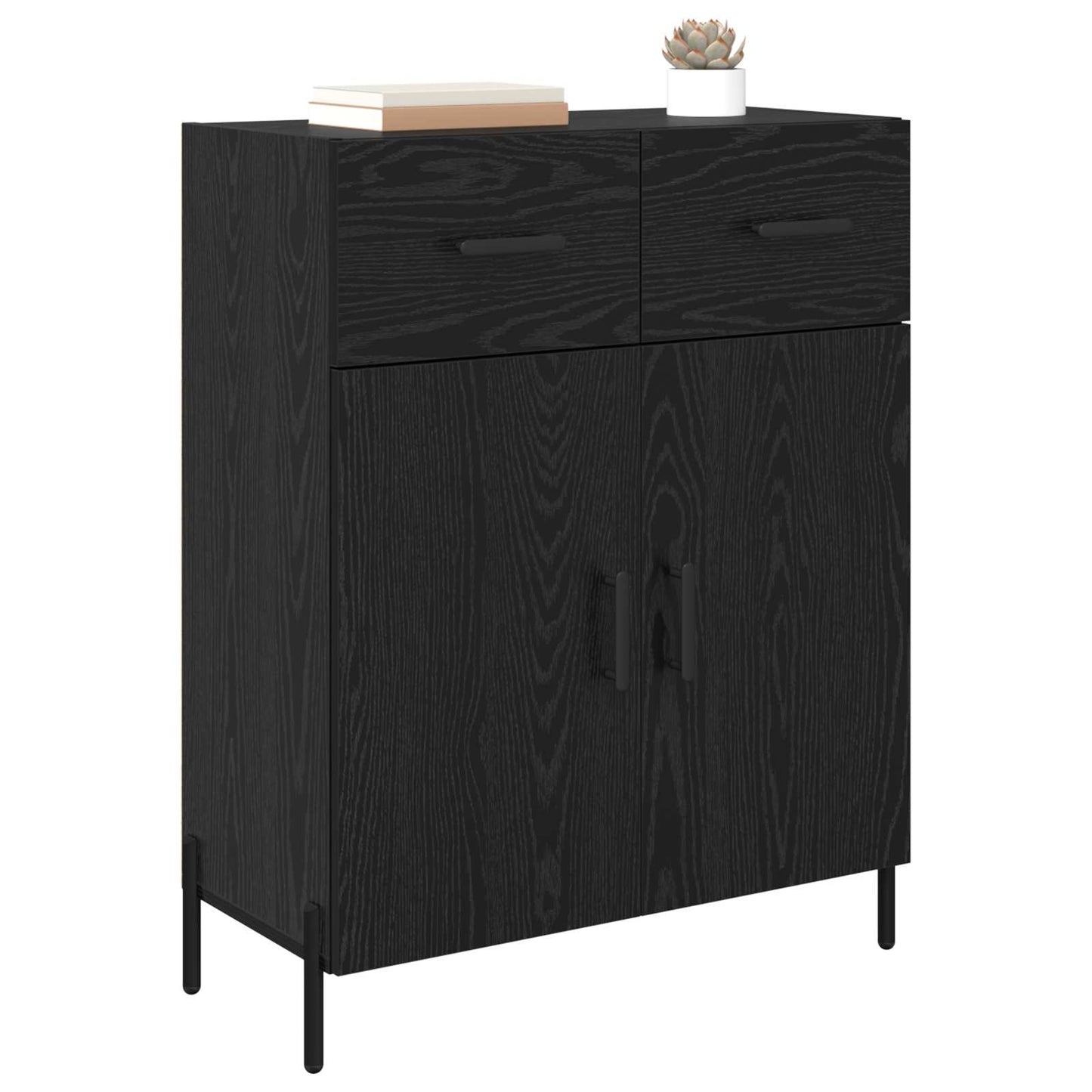 Sideboard Sort eg 69,5 x 34 x 90 cm Konstrueret træ