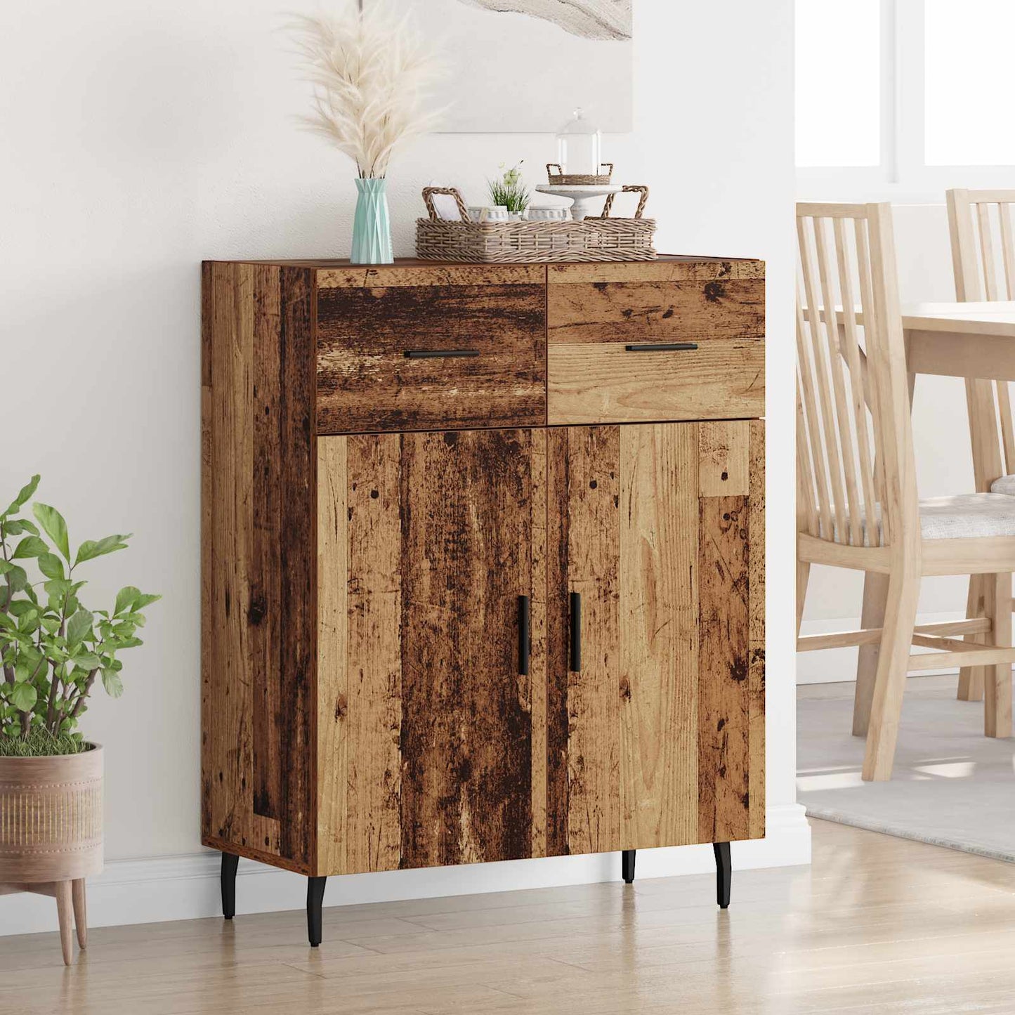 Sideboard Gammelt træ 69,5 x 34 x 90 cm Konstrueret træ