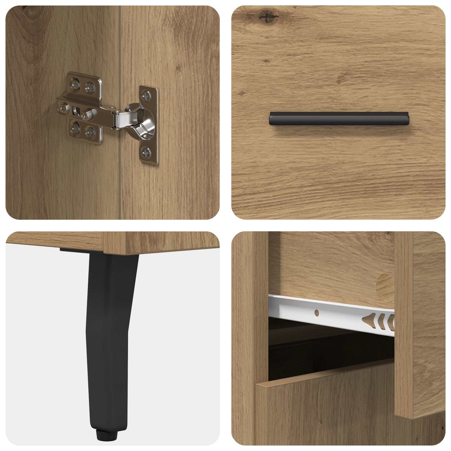 Sideboard Artisan Egetræ 69,5 x 34 x 90 cm Konstrueret træ