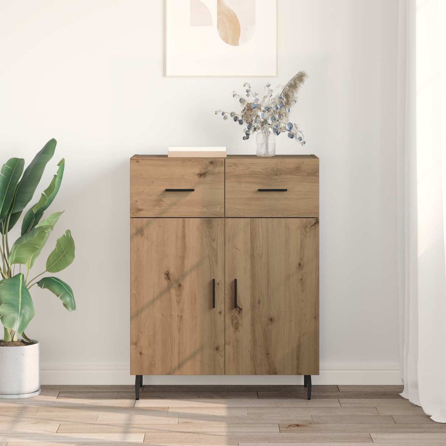 Sideboard Artisan Egetræ 69,5 x 34 x 90 cm Konstrueret træ