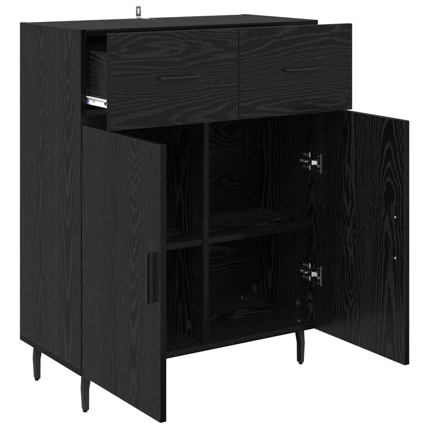 Sideboard Sort eg 69,5 x 34 x 90 cm Konstrueret træ