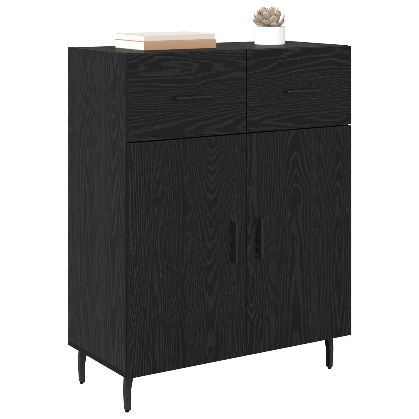 Sideboard Sort eg 69,5 x 34 x 90 cm Konstrueret træ