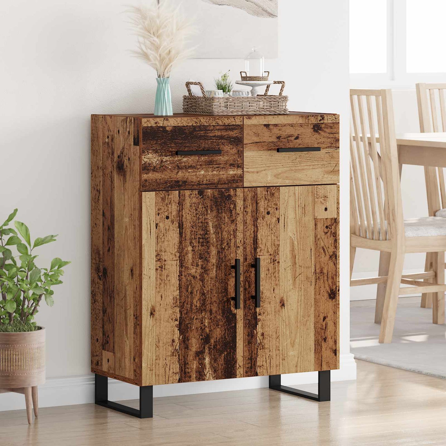 Sideboard Gammelt træ 69,5 x 34 x 90 cm Konstrueret træ