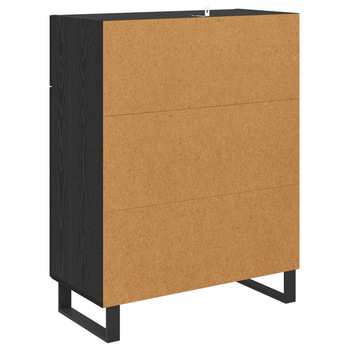 Sideboard med skuffe Sort eg 69,5 x 34 x 90 cm Konstrueret træ