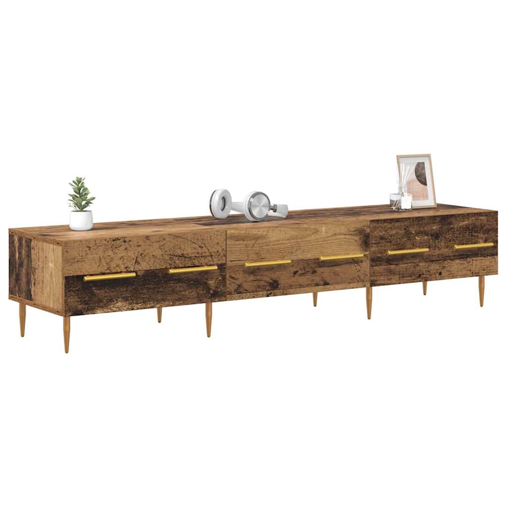 TV-skab med skuffe Gammelt træ 150 x 36 x 30 cm Konstrueret træ