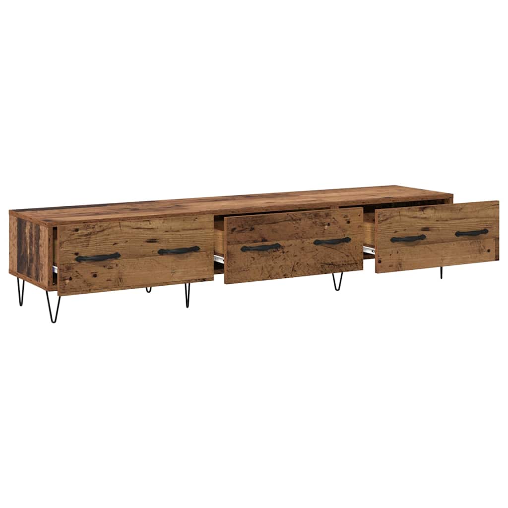 TV-skab med skuffe Gammelt træ 150 x 36 x 30 cm Konstrueret træ