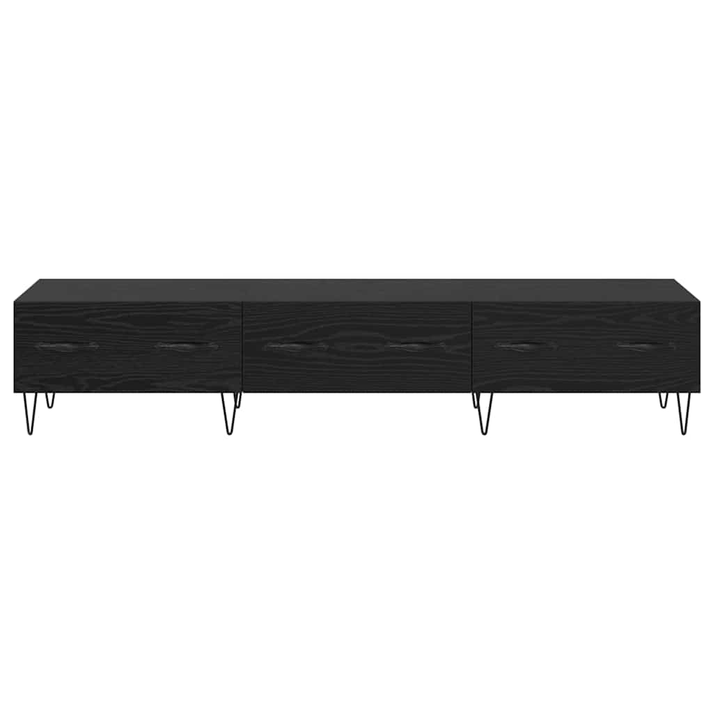 TV-skab med skuffe Sort eg 150 x 36 x 30 cm Konstrueret træ
