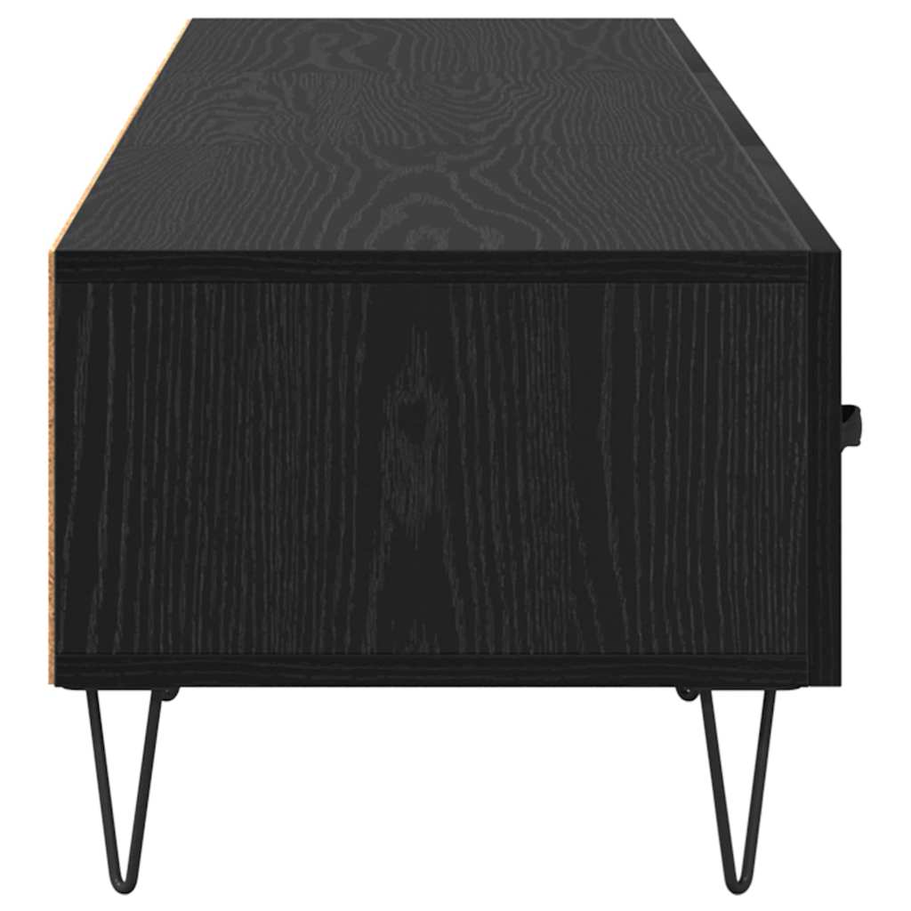TV-skab med skuffe Sort eg 150 x 36 x 30 cm Konstrueret træ