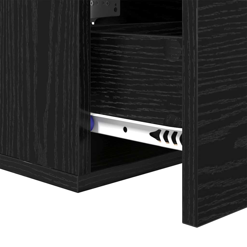 Natskab 2 pcs Sort eg 35 x 35 x 20 cm Konstrueret træ
