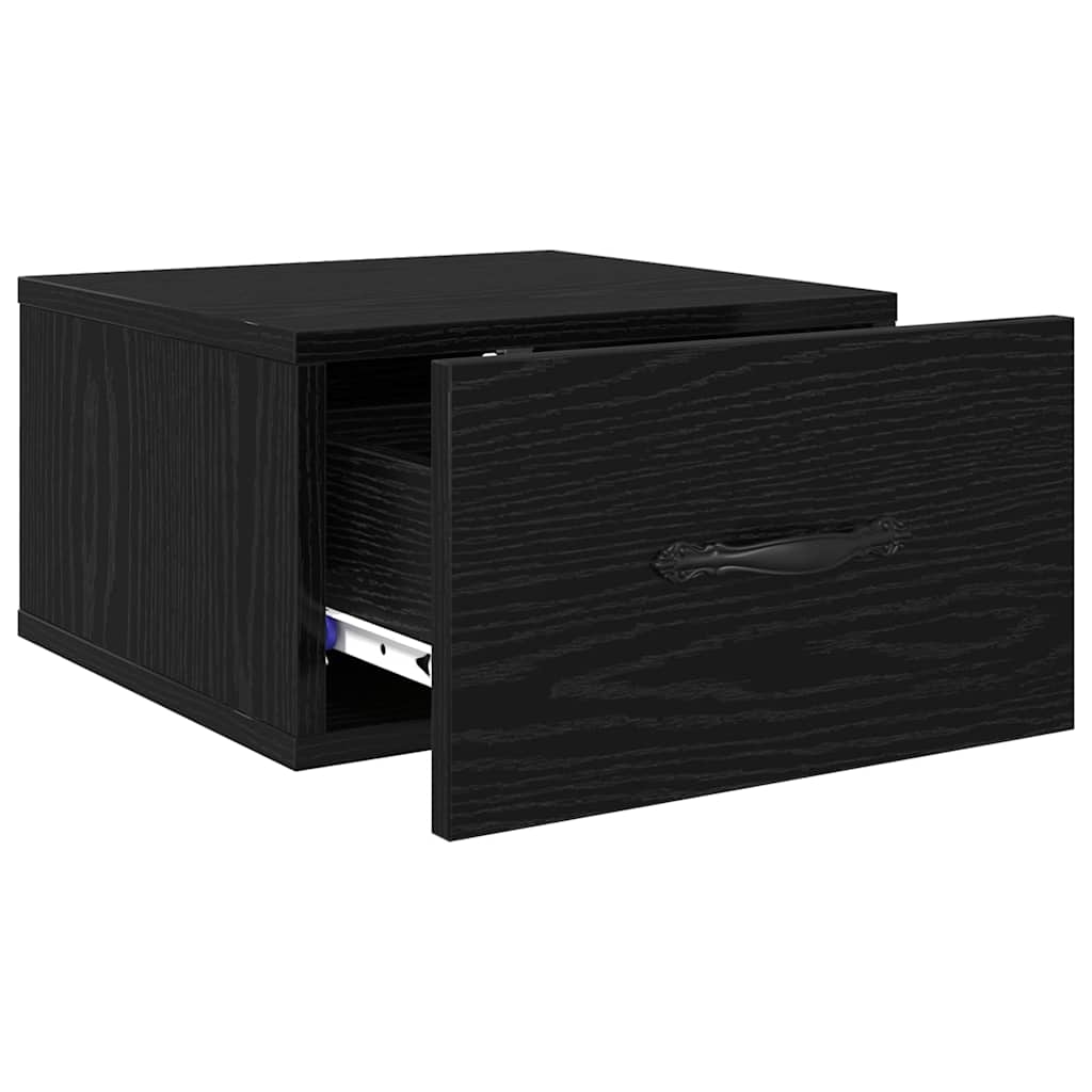 Natskab 2 pcs Sort eg 35 x 35 x 20 cm Konstrueret træ