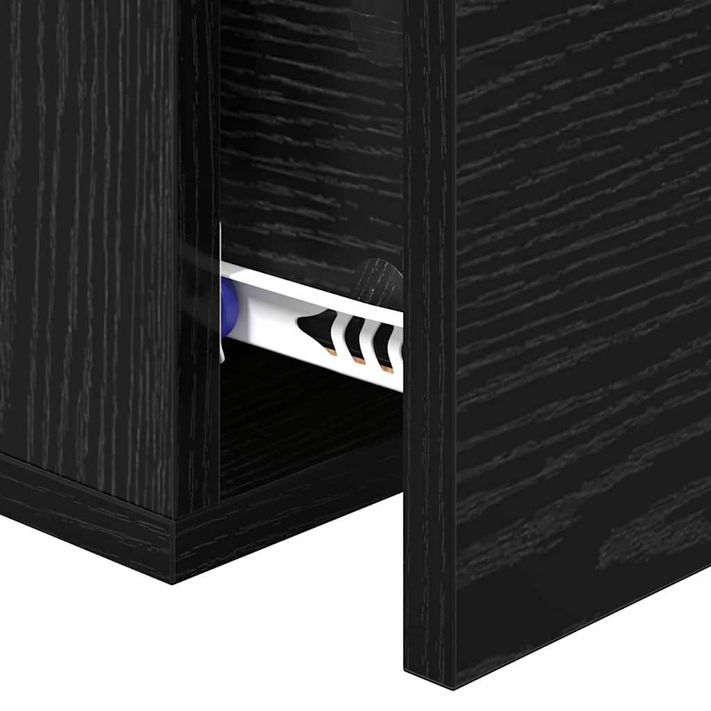 Natskab 2 pcs Sort eg 35 x 35 x 20 cm Konstrueret træ