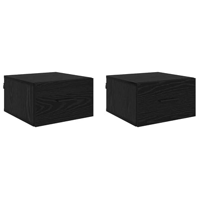 Natskab 2 pcs Sort eg 35 x 35 x 20 cm Konstrueret træ
