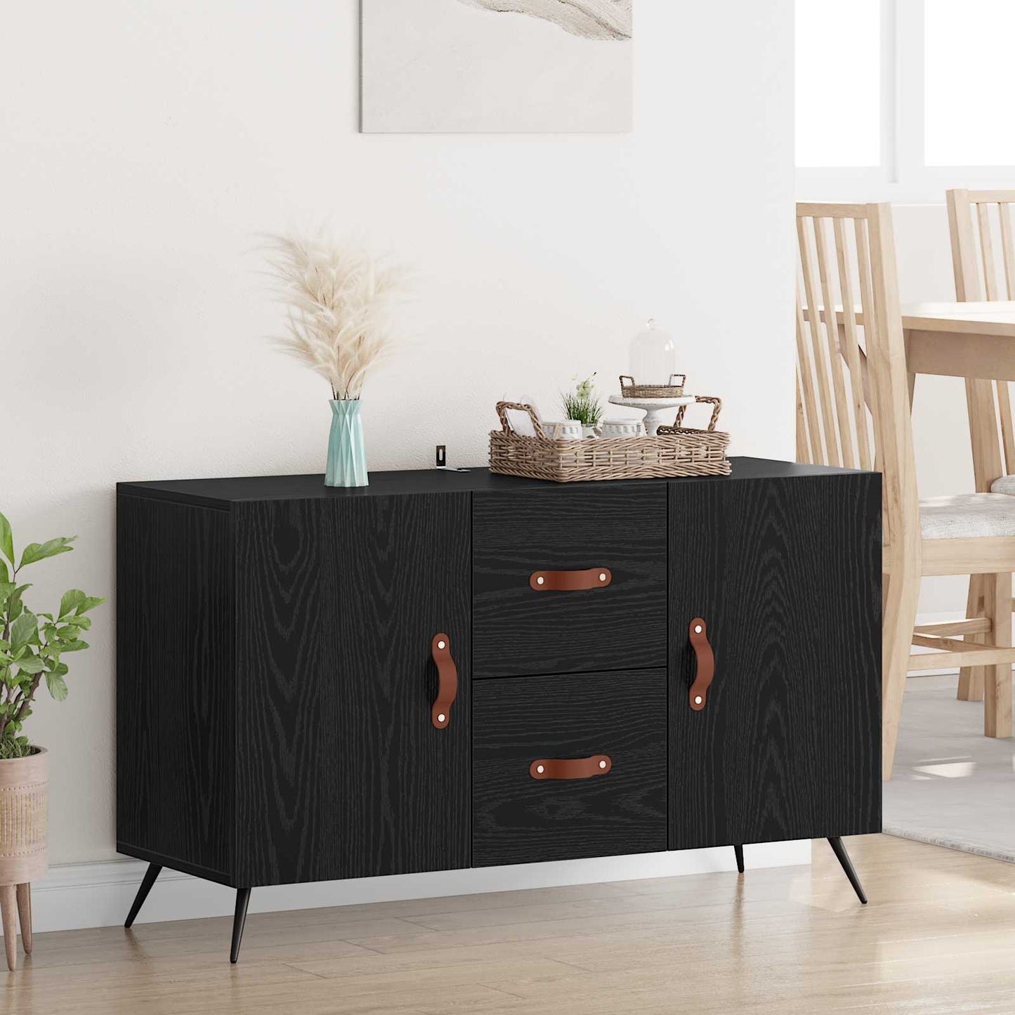Sideboard Sort eg 100 x 36 x 60 cm Konstrueret træ