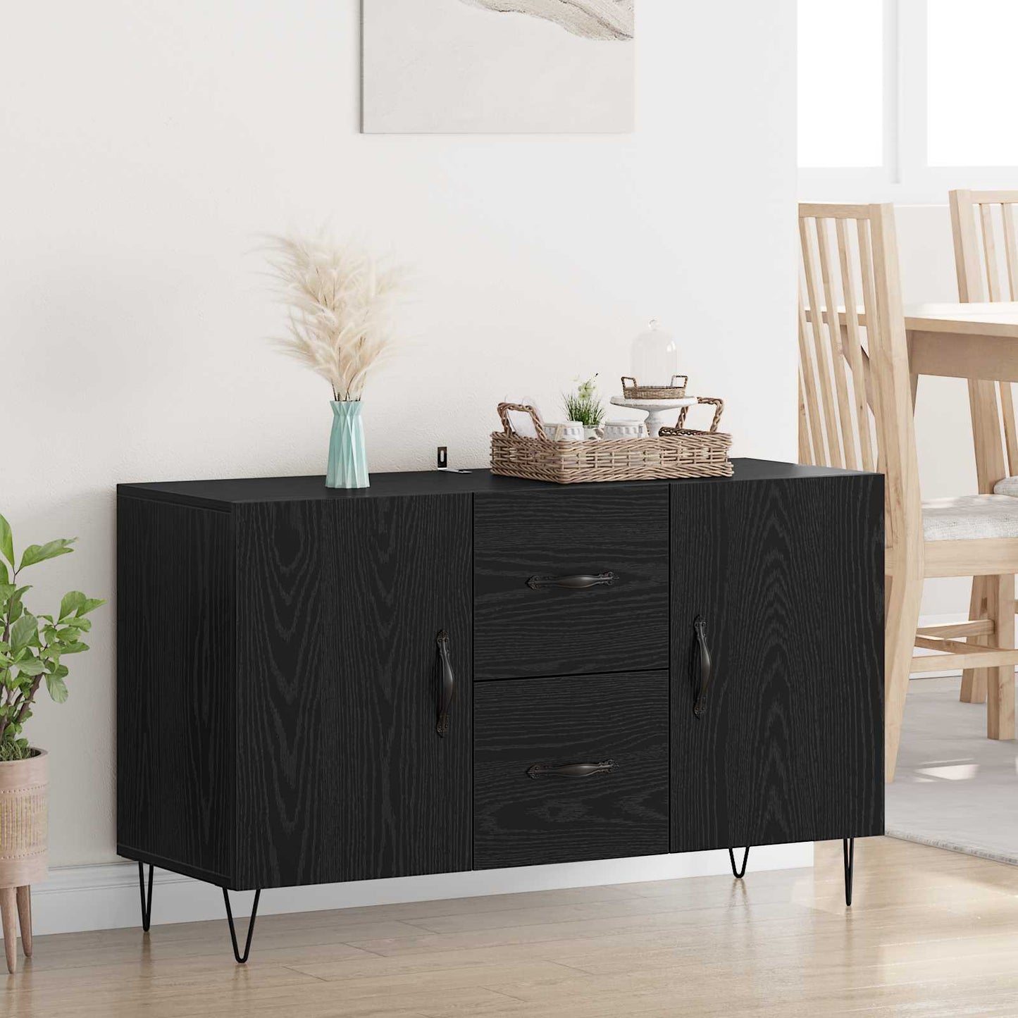 Sideboard Sort eg 100 x 36 x 60 cm Konstrueret træ