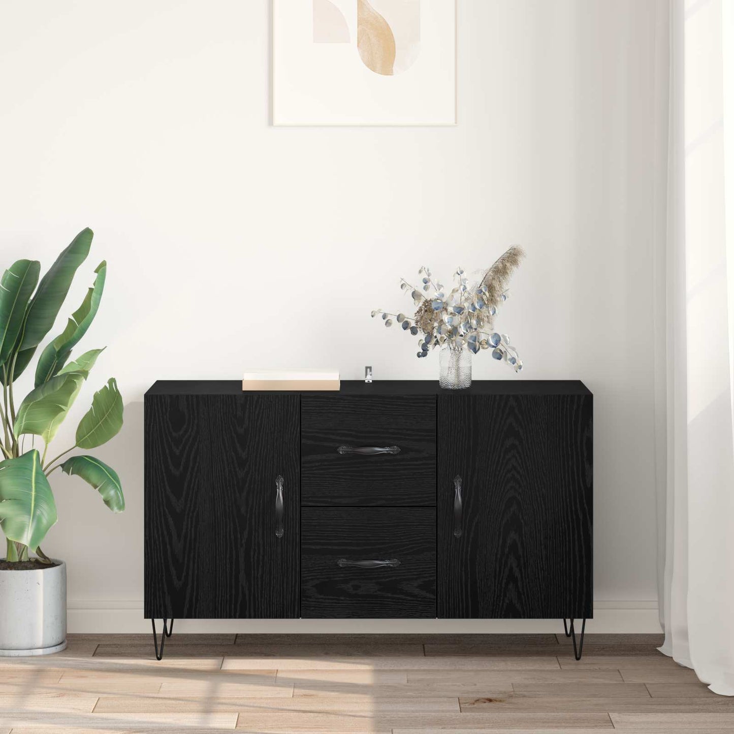 Sideboard Sort eg 100 x 36 x 60 cm Konstrueret træ
