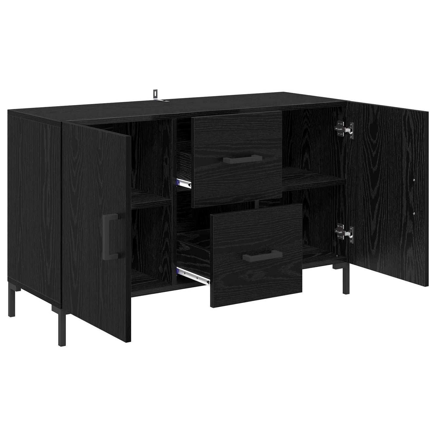 Sideboard med skuffe Sort eg 100 x 36 x 60 cm Konstrueret træ