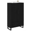 Highboard med skuffe Sort eg 69,5 x 30 x 115 cm Konstrueret træ