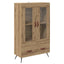 Highboard Artisan Egetræ 69,5 x 31 x 115 cm Ingeniørtræ og glas