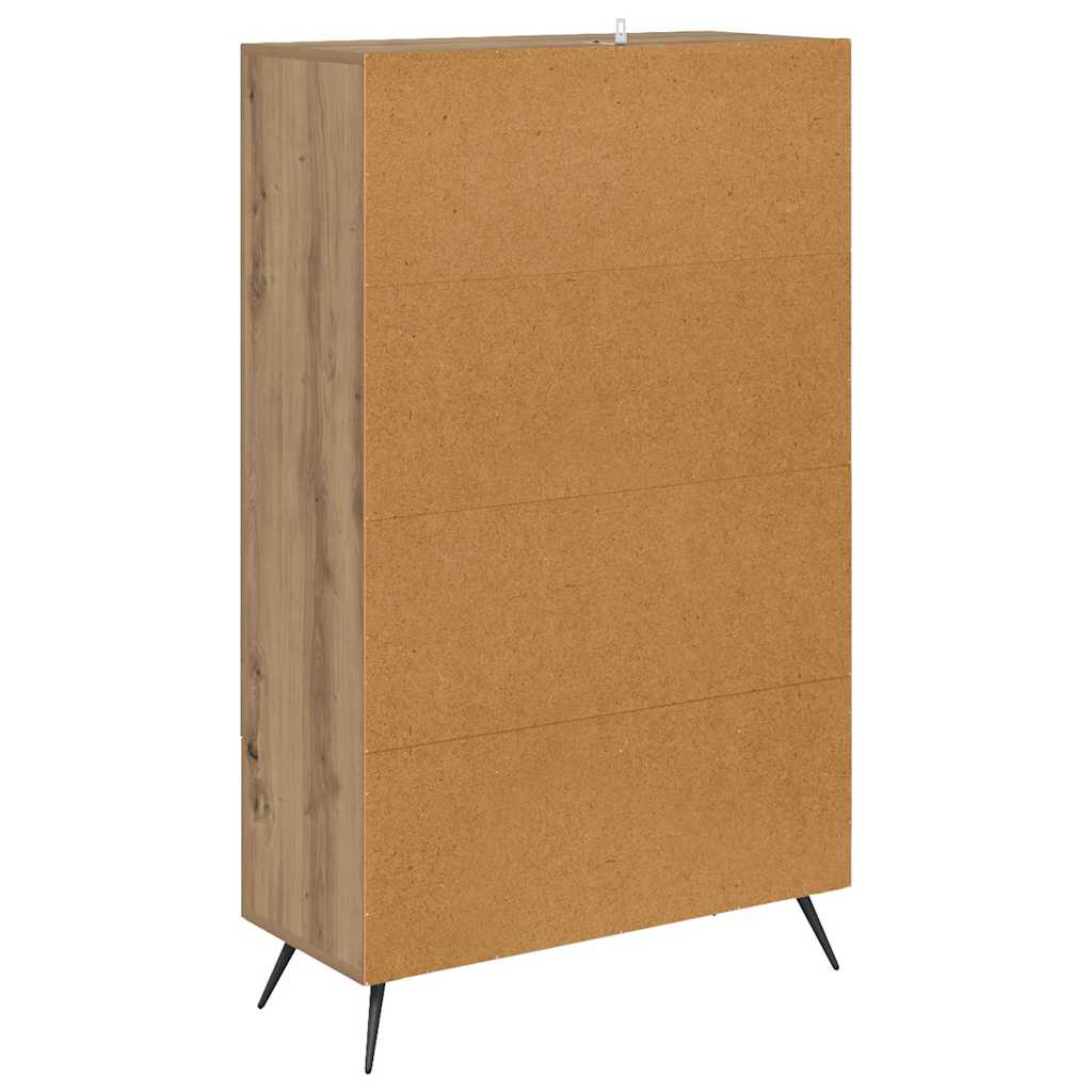 Highboard Artisan Egetræ 69,5 x 31 x 115 cm Ingeniørtræ og glas