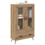 Highboard Artisan Egetræ 69,5 x 31 x 115 cm Ingeniørtræ og glas
