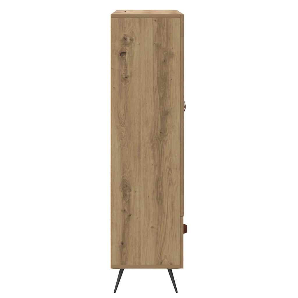 Highboard Artisan Egetræ 69,5 x 31 x 115 cm Ingeniørtræ og glas