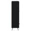 Highboard Sort eg 69,5 x 31 x 115 cm Ingeniørtræ og glas