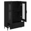 Highboard med skuffe Sort eg 69,5 x 31 x 115 cm Konstrueret træ