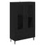 Highboard med skuffe Sort eg 69,5 x 31 x 115 cm Konstrueret træ