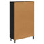 Highboard med skuffe Sort eg 69,5 x 31 x 115 cm Konstrueret træ