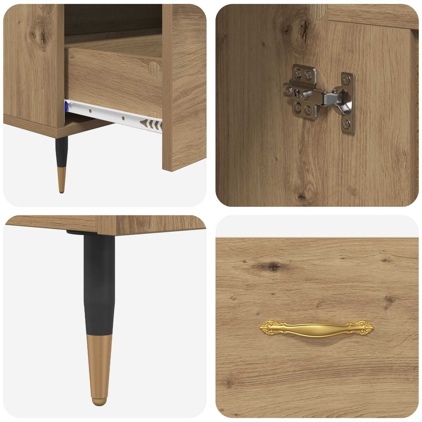 Highboard Artisan Egetræ 69,5 x 31 x 115 cm Konstrueret træ