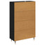 Highboard med skuffe Sort eg 69,5 x 31 x 115 cm Konstrueret træ