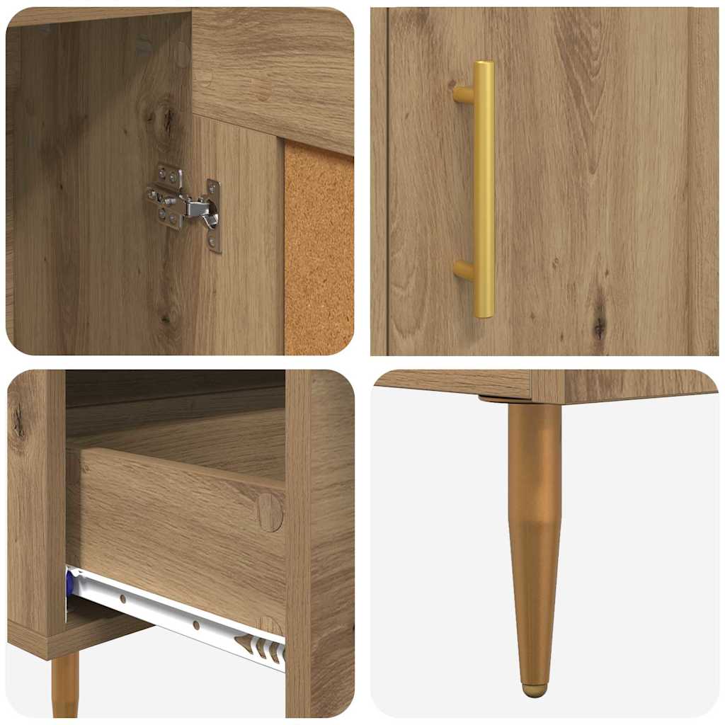 Highboard Artisan Egetræ 69,5 x 31 x 115 cm Konstrueret træ