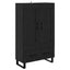 Highboard med skuffe Sort eg 69,5 x 31 x 115 cm Konstrueret træ