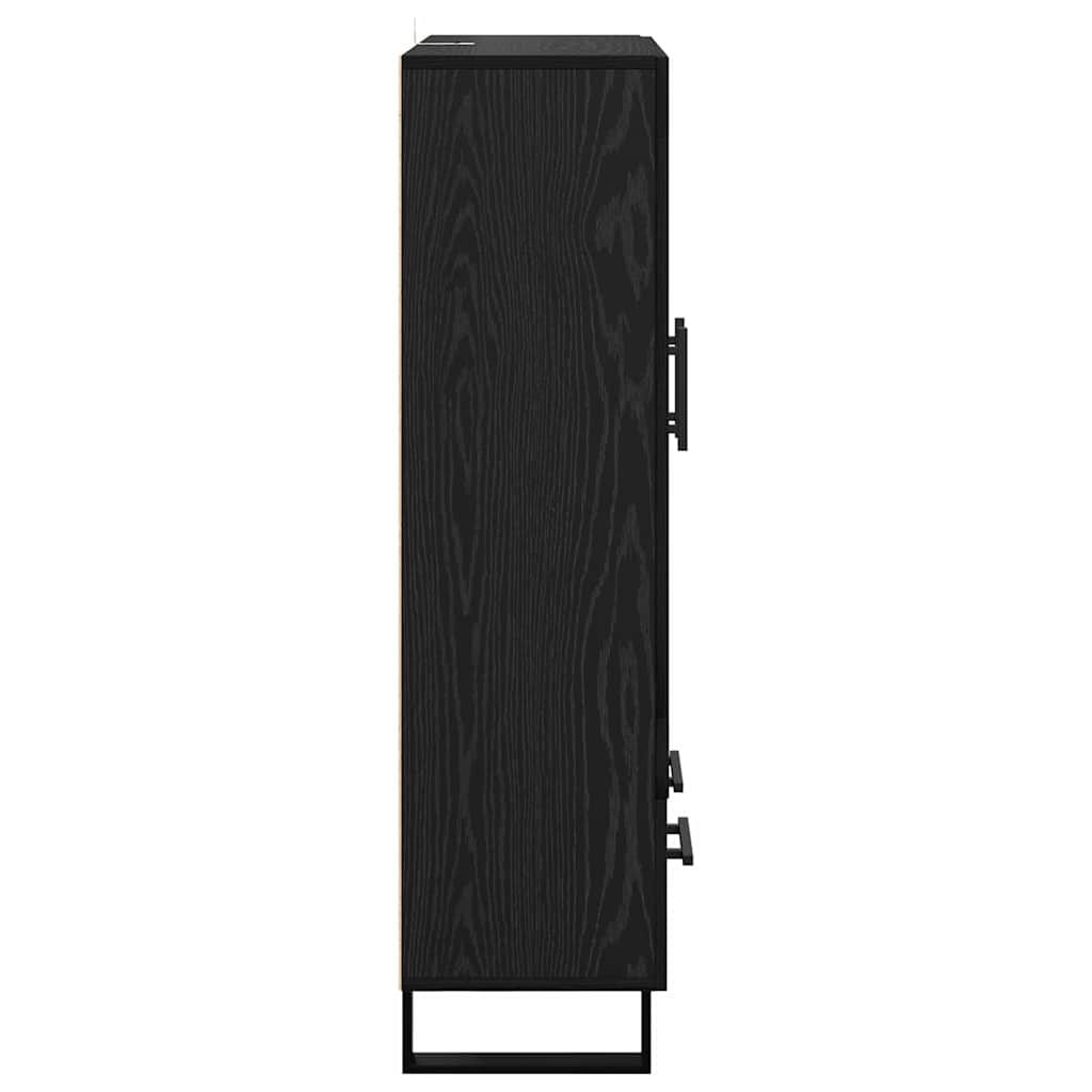 Highboard med skuffe Sort eg 69,5 x 31 x 115 cm Konstrueret træ