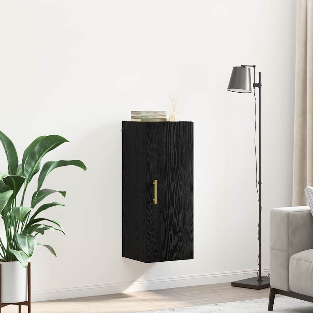 Vægskab Sort eg 34,5 x 34 x 90 cm Konstrueret træ